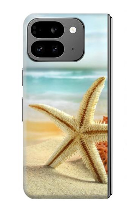 W1117 Starfish on the Beach Case Cover Custodia e Flip Case per Google Pixel 9 Pro Fold