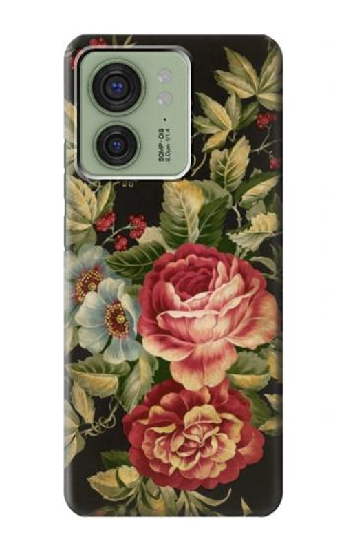W3013 Vintage Antique Roses Case Cover Custodia e Flip Case per Motorola Edge (2023), Edge 40