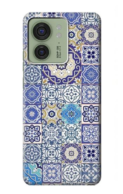W3537 Moroccan Mosaic Pattern Case Cover Custodia e Flip Case per Motorola Edge (2023), Edge 40
