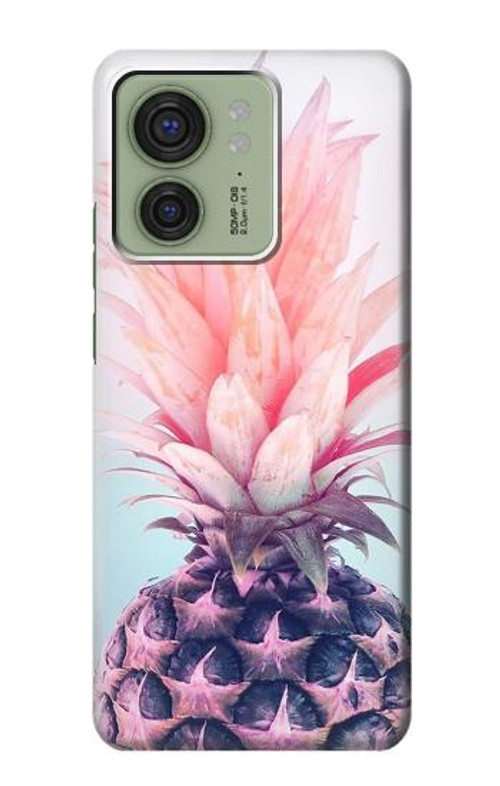 W3711 Pink Pineapple Case Cover Custodia e Flip Case per Motorola Edge (2023), Edge 40