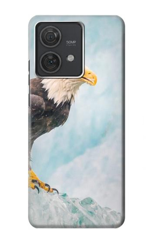 W3843 Bald Eagle On Ice Case Cover Custodia e Flip Case per Motorola Edge 40 Neo