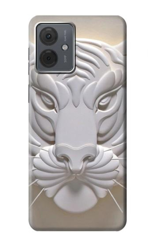 W0574 Tiger Carving Case Cover Custodia e Flip Case per Motorola Moto G14
