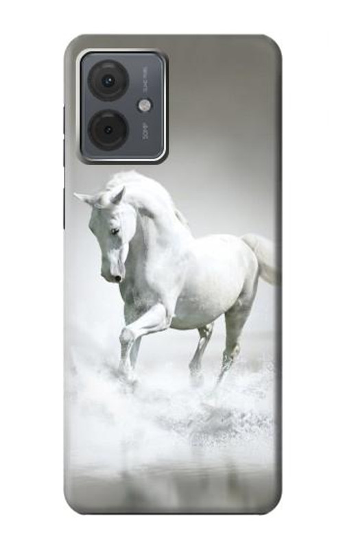 W0932 White Horse Case Cover Custodia e Flip Case per Motorola Moto G14