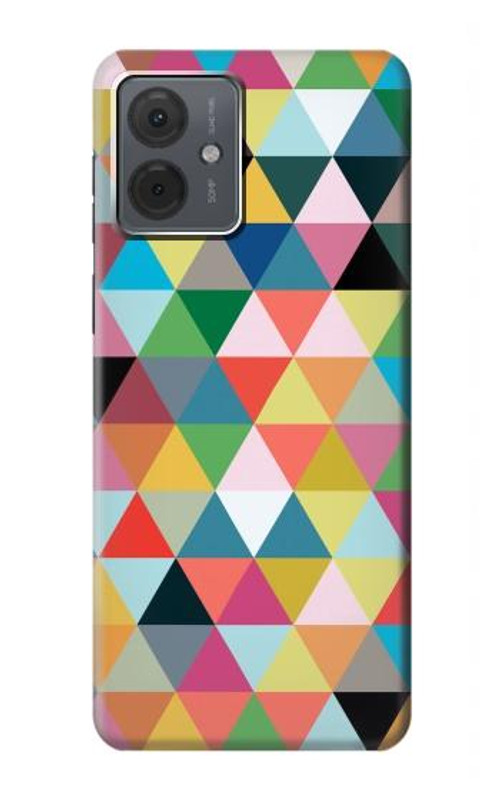 W3049 Triangles Vibrant Colors Case Cover Custodia e Flip Case per Motorola Moto G14