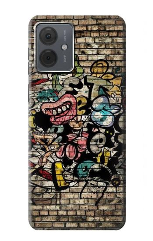 W3394 Graffiti Wall Case Cover Custodia e Flip Case per Motorola Moto G14