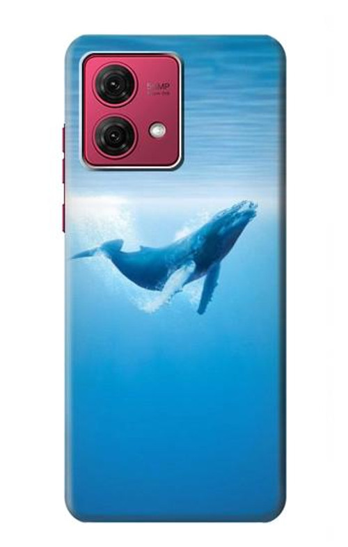W0843 Blue Whale Case Cover Custodia e Flip Case per Motorola Moto G84
