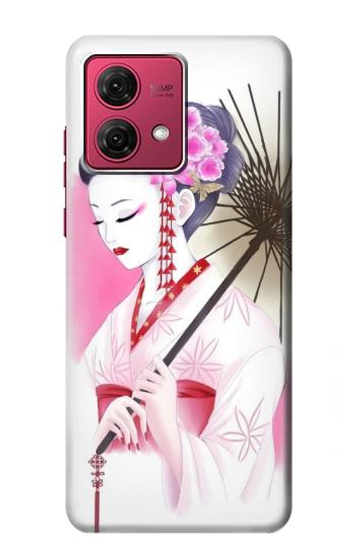 W2579 Japanese Traditional Geisha Kimono Case Cover Custodia e Flip Case per Motorola Moto G84