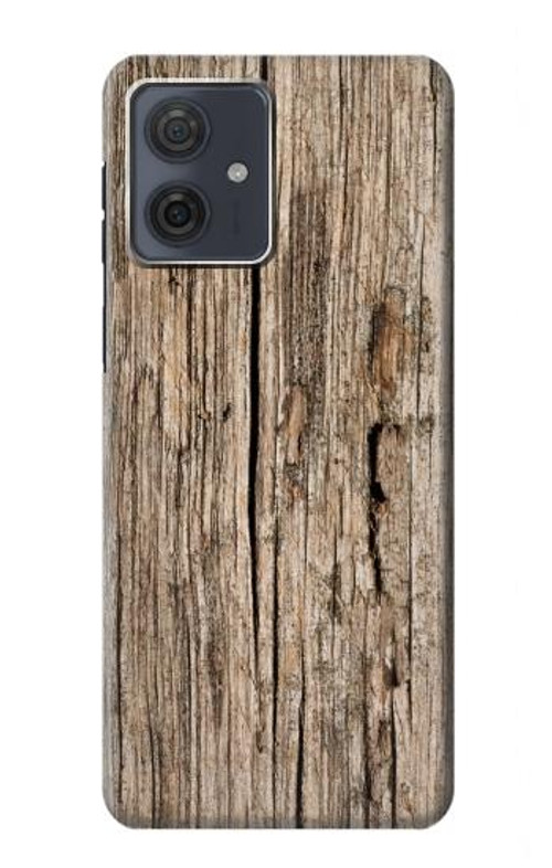 W0600 Wood Graphic Printed Case Cover Custodia e Flip Case per Motorola Moto G54