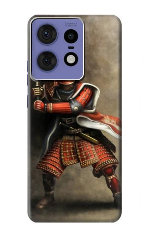 W0796 Japan Red Samurai Case Cover Custodia e Flip Case per Motorola Edge 50 Pro