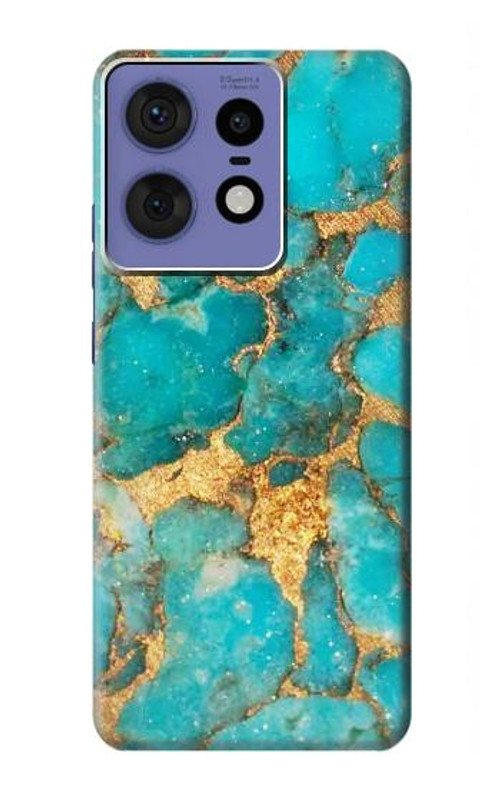 W2906 Aqua Turquoise Stone Case Cover Custodia e Flip Case per Motorola Edge 50 Pro