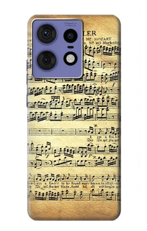 W2667 The Fowler Mozart Music Sheet Case Cover Custodia e Flip Case per Motorola Edge 50 Fusion