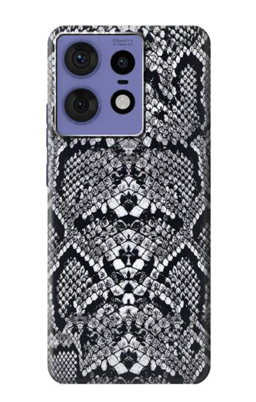 W2855 White Rattle Snake Skin Graphic Printed Case Cover Custodia e Flip Case per Motorola Edge 50 Fusion