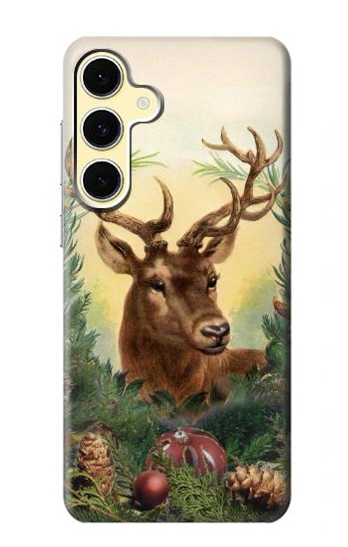 W2841 Vintage Reindeer Christmas Case Cover Custodia e Flip Case per Samsung Galaxy S24 FE