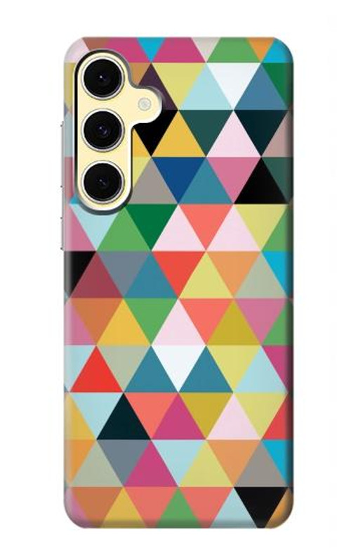 W3049 Triangles Vibrant Colors Case Cover Custodia e Flip Case per Samsung Galaxy S24 FE