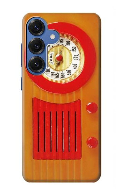 W2780 Vintage Orange Bakelite Radio Case Cover Custodia e Flip Case per Samsung Galaxy S25