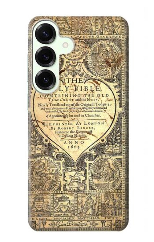 W0330 Bible Page Case Cover Custodia e Flip Case per Samsung Galaxy S25 Plus