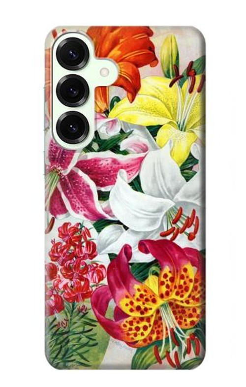 W3205 Retro Art Flowers Case Cover Custodia e Flip Case per Samsung Galaxy S25 Plus