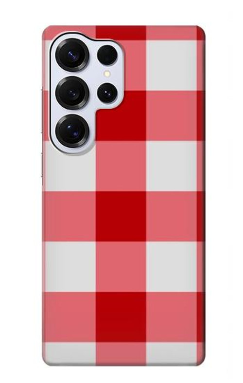 W3535 Red Gingham Case Cover Custodia e Flip Case per Samsung Galaxy S25 Ultra