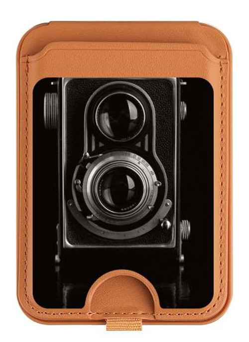 W1979 Vintage Camera Magnetic Card Holder Wallet Stand with MagSafe for iPhone 16 15 14 13 Pro Max