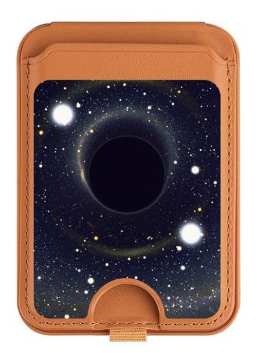 W3617 Black Hole Magnetic Card Holder Wallet Stand with MagSafe for iPhone 16 15 14 13 Pro Max