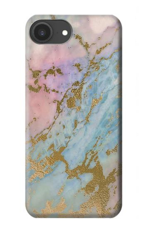 W3717 Rose Gold Blue Pastel Marble Graphic Printed Case Cover Custodia e Flip Case per iPhone 16e
