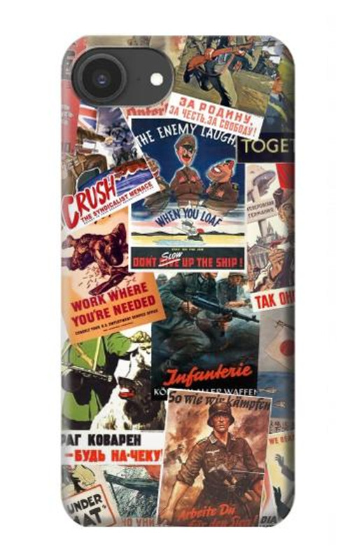W3905 Vintage Army Poster Case Cover Custodia e Flip Case per iPhone 16e