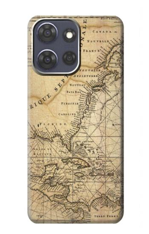 W2506 Exploration North America Map Case Cover Custodia e Flip Case per Motorola Moto G Power (2025)
