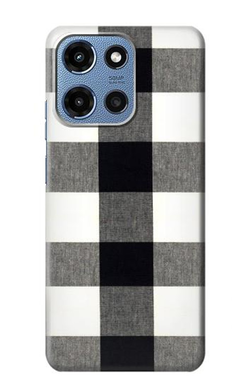 W2842 Black and White Buffalo Check Pattern Case Cover Custodia e Flip Case per Motorola Moto G 5G (2025)