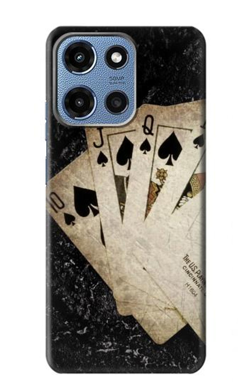 W3231 Vintage Royal Straight Flush Cards Case Cover Custodia e Flip Case per Motorola Moto G 5G (2025)