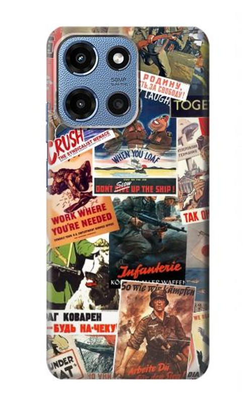 W3905 Vintage Army Poster Case Cover Custodia e Flip Case per Motorola Moto G 5G (2025)