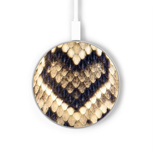 W3417 Diamond Rattle Snake Graphic Print Caricabatterie wireless da 15W, tipo C, per iPhone e Android, con luce LED