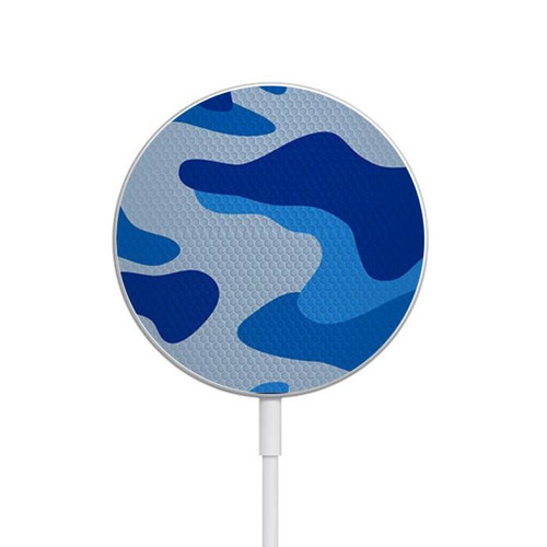 W2958 Army Blue Camo Camouflage Caricabatterie wireless magnetico con MagSafe 15W per iPhone 16 15 14 13 12