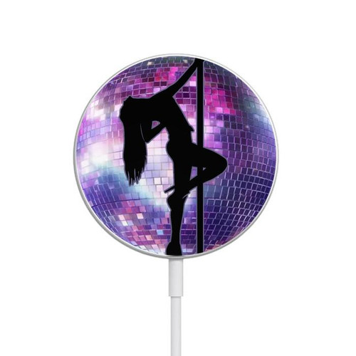 W3284 Sexy Girl Disco Pole Dance Caricabatterie wireless magnetico con MagSafe 15W per iPhone 16 15 14 13 12
