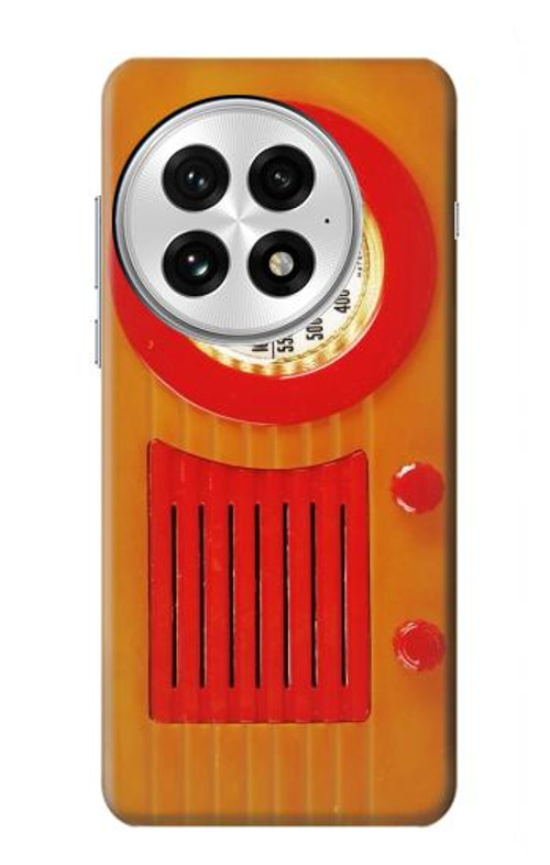 W2780 Vintage Orange Bakelite Radio Case Cover Custodia e Flip Case per OnePlus 13