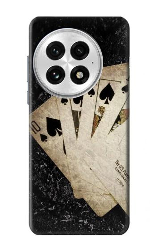 W3231 Vintage Royal Straight Flush Cards Case Cover Custodia e Flip Case per OnePlus 13