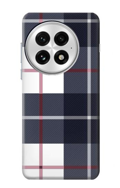 W3452 Plaid Fabric Pattern Case Cover Custodia e Flip Case per OnePlus 13