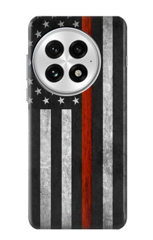 W3472 Firefighter Thin Red Line Flag Case Cover Custodia e Flip Case per OnePlus 13