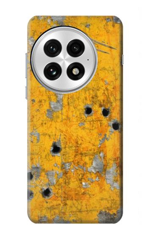 W3528 Bullet Rusting Yellow Metal Case Cover Custodia e Flip Case per OnePlus 13
