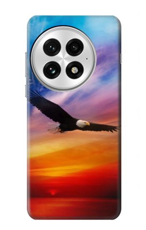 W3841 Bald Eagle Flying Colorful Sky Case Cover Custodia e Flip Case per OnePlus 13