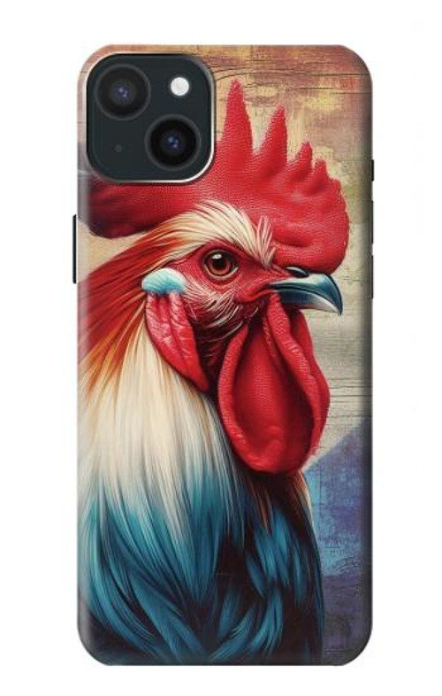 W3987 French Rooster Case Cover Custodia e Flip Case per iPhone 15 Plus