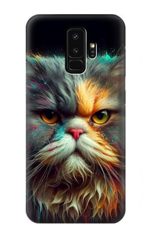 W3971 Cat Painted Color Case Cover Custodia e Flip Case per Samsung Galaxy S9 Plus