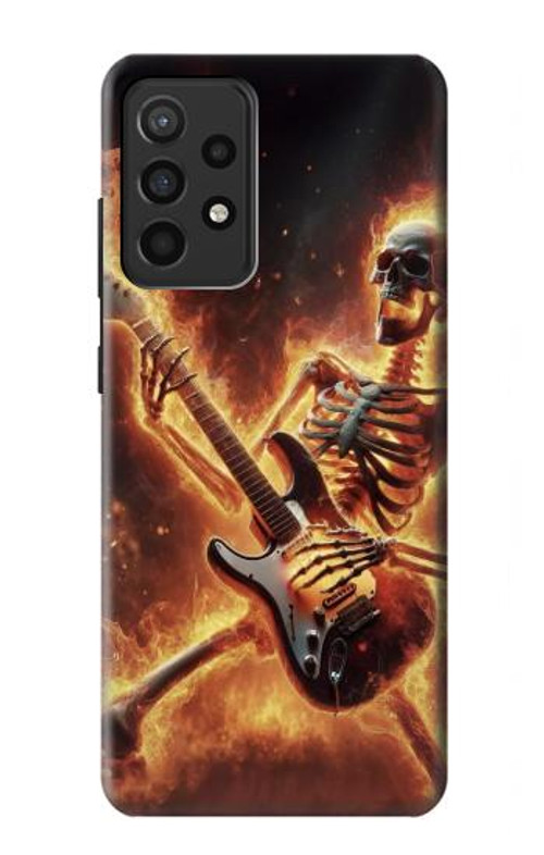 W3984 Fire Skeleton Playing Guitar Case Cover Custodia e Flip Case per Samsung Galaxy A52, Galaxy A52 5G W3984 Fire Skeleton Playing Guitar Case Cover Custodia e Flip Case per Samsung Galaxy A52, Galaxy A52 5G