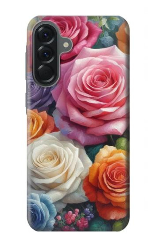 W3975 Colorful Roses Painting Case Cover Custodia e Flip Case per Samsung Galaxy A56