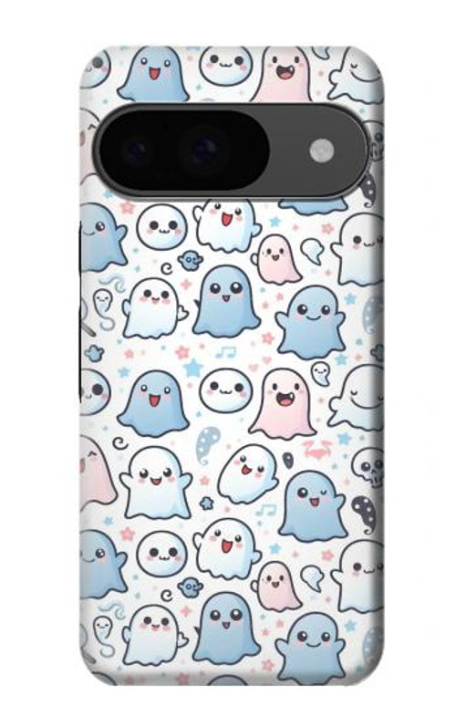 W4013 Seamless Cute Ghost Pattern Case Cover Custodia e Flip Case per Google Pixel 9