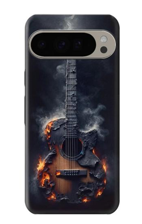 W3972 Burned Acoustic Guitar Graphic Case Cover Custodia e Flip Case per Google Pixel 9 Pro XL