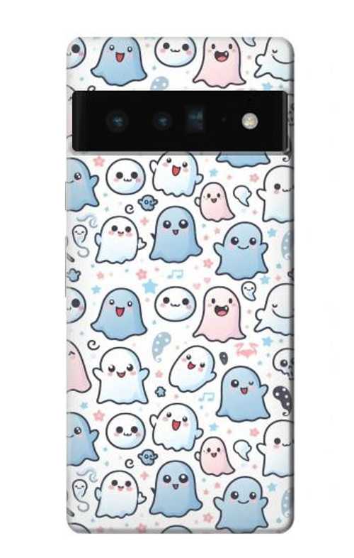 W4013 Seamless Cute Ghost Pattern Case Cover Custodia e Flip Case per Google Pixel 6 Pro
