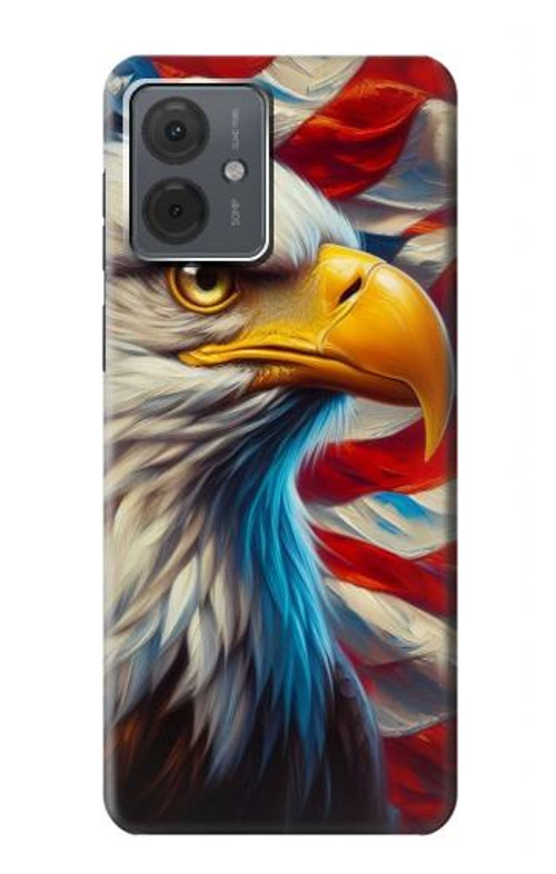 W3967 Bald Eagle American Flag Case Cover Custodia e Flip Case per Motorola Moto G14