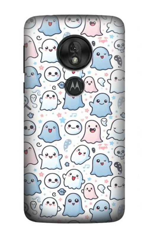 W4013 Seamless Cute Ghost Pattern Case Cover Custodia e Flip Case per Motorola Moto G7 Power