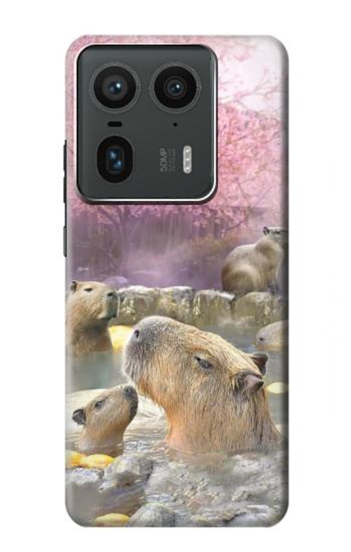 W4030 Capybara Hot Spring Case Cover Custodia e Flip Case per Motorola Edge 50 Ultra