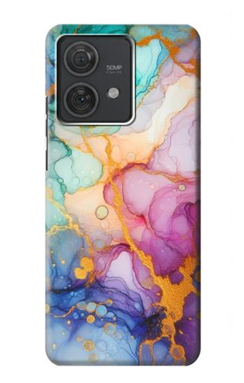 W4001 Multicolored Abstract Lilac Emerald Case Cover Custodia e Flip Case per Motorola Edge 40 Neo